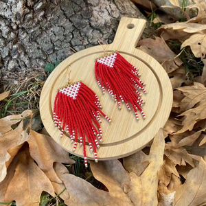 Pendientes Largos de Estilo Bohemio Hechos a Mano con Cuentas, Pendientes de Borla Vintage, Accesorios de Moda para Bodas para Mujer - Product Image 1