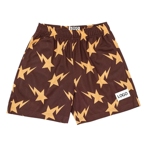 Custom Floral Print Canvas Fabric Mesh <b>Shorts</b> High Waist Drawstring Closure Unisex Sportswear High Quality Quick Dry Breathable - Product Image 1