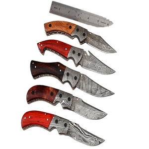 Lote de 5 piezas de cuchillos de bolsillo plegables de Damasco hechos a mano (smk1189) - Product Image 1