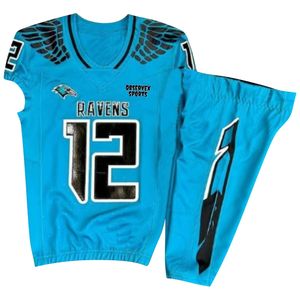 Personalizado sublimado transpirable antibacteriano de secado rápido de media manga de los hombres adultos uniforme de fútbol americano 100% tela de poliéster - Product Image 2