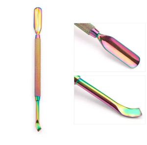 Lima de uñas de acero inoxidable de doble cara, empujador de cutículas curvo, recortador de piel muerta, herramienta de cuidado de manicura y pedicura para el cuidado de los dedos - Product Image 4