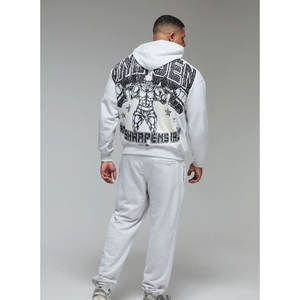 Jersey gráfico de dibujos animados sudaderas con capucha de manga larga ajuste suelto peso pesado 500 GSM sudaderas con capucha diseño de ropa de calle personalizada - Product Image 2