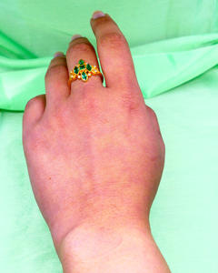 แหวนเพชรเดี่ยวสไตล์วินเทจแบบโบราณแหวนเพชรมรกตสีทองธรรมชาติดีไซน์เนอร์งานแต่งงานที่ทันสมัยทุกวันสำหรับปาร์ตี้ - Product Image 6