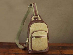 Bolso de Pecho de Lona y Cuero, Moderno, para Uso Diario al Aire Libre, Bandolera Cruzada, Bolso de Viaje Unisex, Duradero, CSB-0074 - Product Image 2