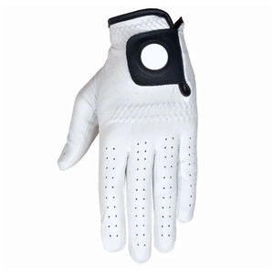 Adultos transpirable peso ligero de larga duración Durable mano deportes Cabretta blanco Golf guantes de cuero genuino empuñaduras - Product Image 2