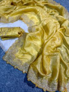 Sari indien Bollywood le plus vendu, look riche, fantaisie, ethnique, tissu lourd et doux, tendance, export, dernière collection exclusive, vêtements de soirée pour femmes - Product Image 2