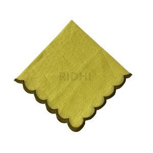 Serviettes brodées festonnées en lin pur vert 100 % coton, tendance, pour fêtes à domicile, événements de mariage, style ferme, cadeaux pour demoiselles d'honneur - Product Image 1