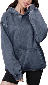 Sweat à capuche vintage délavé à l'acide pour hommes en coupe surdimensionnée avec options de logo personnalisé Sweats à capuche unisexes - Product Image 2