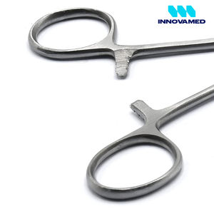 Pinces hémostatiques Hemostat Mosquito à dents courbes et droites en acier inoxydable pour microchirurgie, par INNOVAMED - Product Image 3