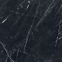 Grandes dalles de carrelage en grès effet marbre Nero Marquina, porcelaine pleine masse 6 mm d'épaisseur, finition brillante contemporaine, application intérieure