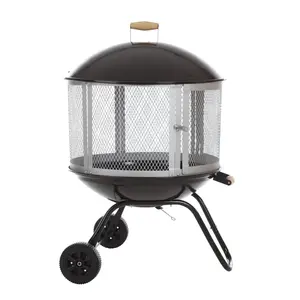 Brasero circulaire en métal avec bouton de réglage de la hauteur de flamme, 45 000 à 49 999 BTU, écologique, pour espaces tendance, décoration de mariage et de fête, Zahid - Product Image 1