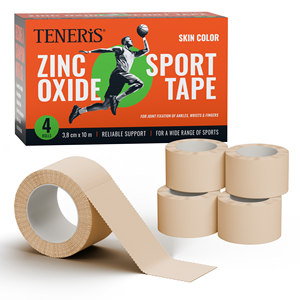4 pieces Zinc Plasters Teneris Sport <b>Tape</b> <b>Athletic</b> Wound Dressing Skin Color Healing Patch Breathable Flexible Medical Adhesive - Product Image 1