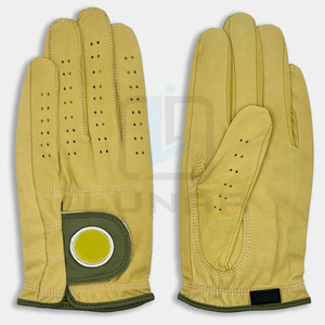 Gants de golf moutarde avec combinaison vert olive Cabretta cuir 3D Sublimation hommes main gauche cuir souple paume Cabretta - Product Image 1