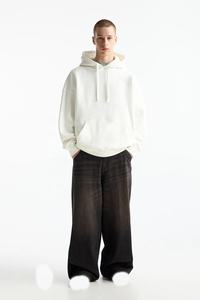 Sudaderas con capucha unisex de gran tamaño, jersey de lana de algodón pesado con logotipo personalizado en blanco, ropa de calle, estilo Hip Hop, ajuste holgado - Product Image 4