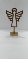 Ensemble moderne et écologique de 2 sculptures de singes en or et argent pour la décoration de la maison et des hôtels, présentation sur table
