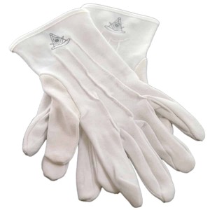 Top Sale 2025 Gants en coton blanc pour hommes avec des gants maçonniques respirants Senior Deacon Design - Product Image 1