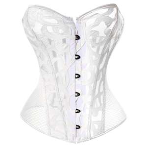 Corset gothique grande taille de meilleure qualité Bustier Polyester/cuir Mesh Body Shapewear Filet élastique Conception creuse Boucles Fermeture - Product Image 4