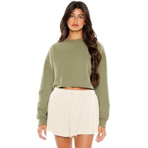 OEM Winters Crop Sudadera Mujer Moda Streetwear Diseño O Cuello Regular Fit Cómodo Nueva llegada Sudaderas de mujer - Product Image 2