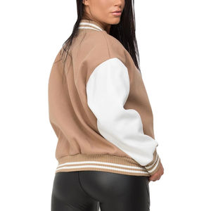 Chaqueta Universitaria de Béisbol de Algodón Transpirable con Estampado de Letras, Estilo Casual y Holgado, Nueva Llegada OEM, para Mujer - Product Image 3