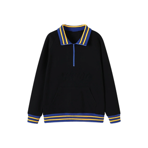 Sweat-shirt à col rond en chenille noir SGRho |   Unisexe Premium Broderie 3D Logo Grec Effet Délavé Hiver Respirant Séchage Rapide Coupe Ajustée - Product Image 6