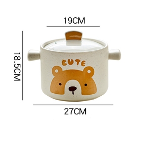 Pentola di sabbia, a secco senza rompersi, bocca poco profonda pentola di sabbia, pentola da zuppa bianca a fondo piatto - Product Image 5