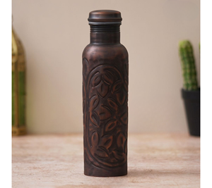 Venta superior comprar India hecho a mano completo grabado 100 botella de agua de cobre personalizado hecho a mano regalo Moradabad artesanía - Product Image 5