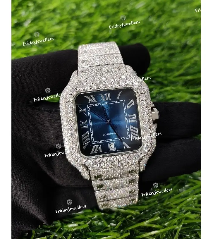40 мм Премиум Роскошные наручные часы ручной работы VVS Moissanite со стразами со льдом часы в стиле хип-хоп наручные часы для мужчин и женщин Подарки