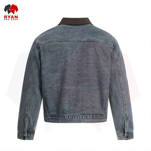 บริการผลิตเสื้อแจ็คเก็ตยีนส์ผู้ชายแบบ OEM และ ODM ลายเรียบ สวมใส่สบาย เสื้อคลุมแฟชั่น - Product Image 3