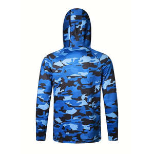 Sudadera con capucha de manga larga Anti-UV UPF50 + para hombre, camisa de pesca transpirable de secado rápido con estampado de sublimación de poliéster 100% - Product Image 2