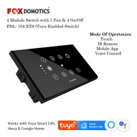 Panneau de commande tactile sans fil Tuya Smart Home, 4 boutons, écran tactile en verre, portée de 100 m, télécommande mobile, Wi-Fi, IP40, Google
