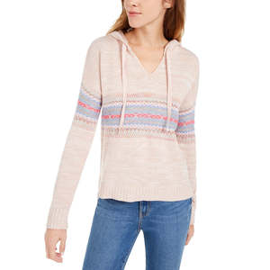 Felpa con Cappuccio American Rag per Ragazzi, Rosa Scuro con Motivo Fair Isle, Taglia Small, Antipilling, in Maglia di Seta per Donna - Product Image 1