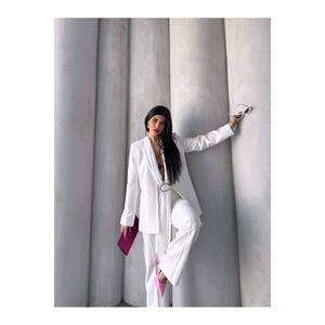 Giacca da donna a doppio Blazer con dettagli scialle accessori per abiti eleganti - Product Image 1
