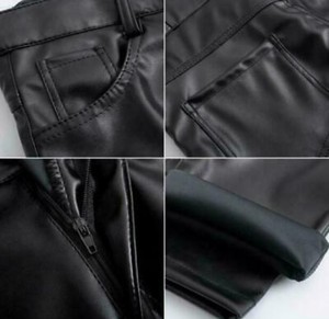 High Quality Latest Fashion Custom Design <b>Black</b> Leather <b>Pants</b> Men - Product Image 6