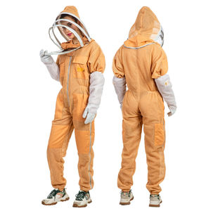 Combinaison d'apiculture à 3 couches en maille, voile de protection, tissu ventilé, fermeture éclair sur le devant, poignets et chevilles élastiques, poches de rangement pour outils - Product Image 1