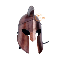 DUA 18 Gauge Médiéval pour Casque Spartan King Leonidas 300 Movie Armor avec Plume Rouge Wearable Metal Crafts