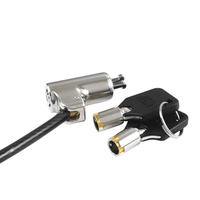 Câble de sécurité antivol robuste pour ordinateur portable ABA, modèle 102923, clé standard K-Slot, alliage de zinc durable, finition chromée, cylindre