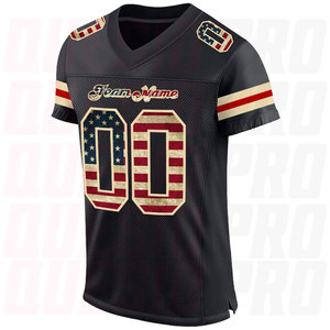 Service OEM Personnalisation Noms et Détails d'Équipe Maillot de Football Américain Noir Vintage USA Léger Tenue Sportive d'Équipe Entraînement Jour de Match - Product Image 2