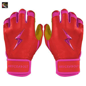 Gants de frappe de baseball professionnels Bruce Bolt de qualité supérieure en cuir fendu antidérapant avec logo personnalisé imprimé - Product Image 5