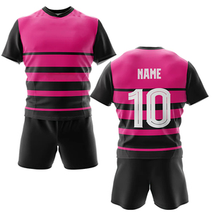 Maillots de rugby personnalisés de haute qualité pour femmes, à rayures, anti-bactériens, à séchage rapide, vêtements de sport, kits de rugby OEM - Product Image 6