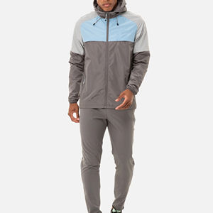 Ensemble coupe-vent décontracté pour homme, vente chaude, hiver, sport de plein air, imperméable, séchage rapide, veste et pantalon, fermeture éclair intégrale, capuche - Product Image 1