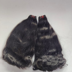 Extensions de cheveux humains Remy de qualité supérieure, longs, noirs, à trame unique, sains, bruts, en vrac, provenant de temples indiens, non traités, sans perte de cheveux - Product Image 2