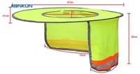 Casque de sécurité ABS respirant et réfléchissant avec visière pare-soleil, haute résistance aux chocs pour la construction, protection complète du cou et de la tête