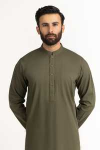 Servicio OEM ODM, Traje de Dos Piezas para Hombre, Estilo Shalwar Kameez, Color Granate Liso, Estilo Afgano Pathani Pakistaní, Corte Regular, Ropa Musulmana - Product Image 3