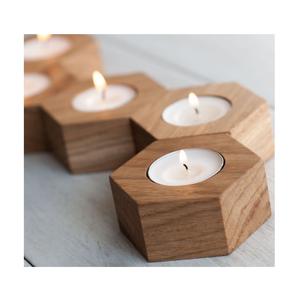Portavelas de Madera Rústico Diseñado para Mejorar los Espacios del Hogar con Luz de Vela Suave y Hermosos Detalles Hechos a Mano - Product Image 6