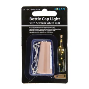 Lot de 2 guirlandes lumineuses à 5 LED chacune, blanc chaud, pour usage intérieur, IP65, bouchon de bouteille, pour décorations de la Saint-Valentin, Noël, Halloween - Product Image 5