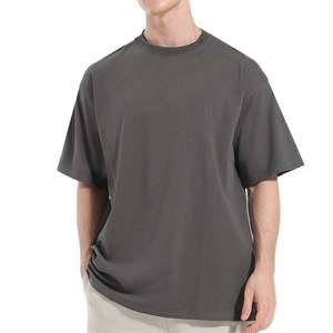 เสื้อยืดผ้าฝ้าย300gsm ขนาดใหญ่พิเศษสำหรับผู้ชายเสื้อยืดถักแขนสั้นผ้าคอตตอน100% ขนาดใหญ่พิเศษพิมพ์โลโก้ได้ตามต้องการ - Product Image 1