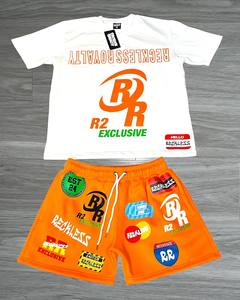 Conjunto de pantalones cortos de verano de algodón 100%, transpirable, ligero, ecológico, diseño impreso personalizado, técnica lavada con nailon - Product Image 5