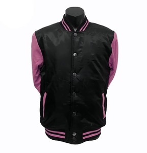 2026 Best Quality Cotton Fleece Versity <b>Stand</b> Collar Jacket Colorful Sleeves Front Logo for Autumn Winter - Product Image 1