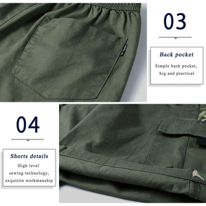Pantalones cortos Cargo Jogger para hombre de alta calidad con LOGOTIPO personalizado Verano Casual 100% Algodón Camuflaje Pantalones cortos Multi bolsillo Patrón sólido - Product Image 4