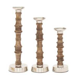 <b>Pillar</b> <b>Candle</b> Stand Decor at Good Price S/3 Luxury Wooden Natural Polished <b>Candle</b> Holder for Festivals Lighting Home Decoration - Product Image 3